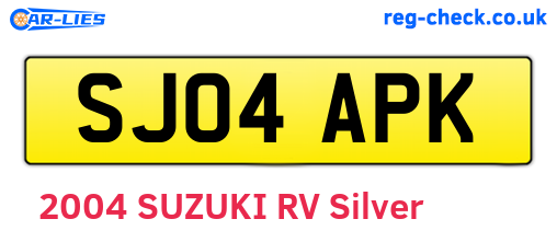SJ04APK are the vehicle registration plates.