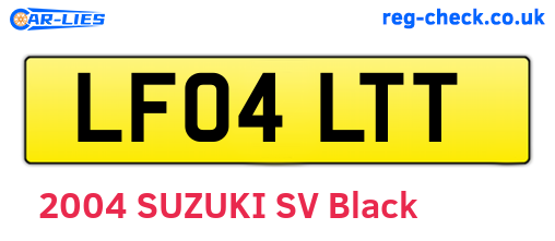 LF04LTT are the vehicle registration plates.