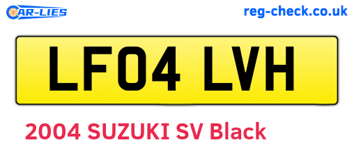 LF04LVH are the vehicle registration plates.