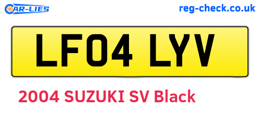 LF04LYV are the vehicle registration plates.