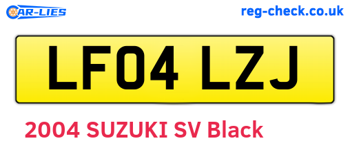 LF04LZJ are the vehicle registration plates.