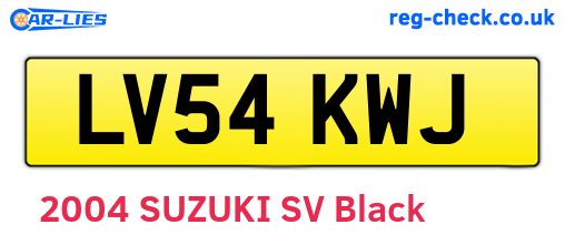 LV54KWJ are the vehicle registration plates.