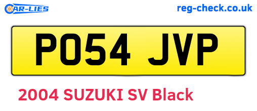 PO54JVP are the vehicle registration plates.