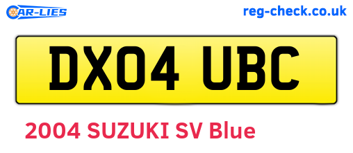 DX04UBC are the vehicle registration plates.