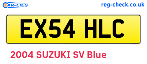 EX54HLC are the vehicle registration plates.