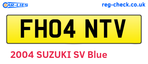 FH04NTV are the vehicle registration plates.
