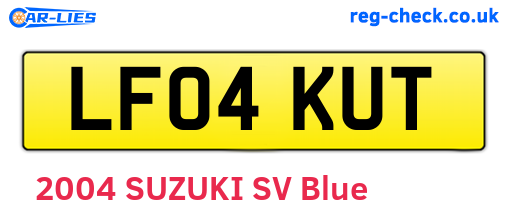 LF04KUT are the vehicle registration plates.