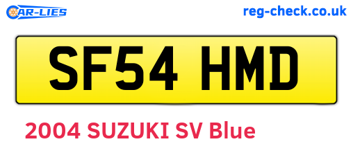 SF54HMD are the vehicle registration plates.