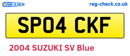 SP04CKF are the vehicle registration plates.