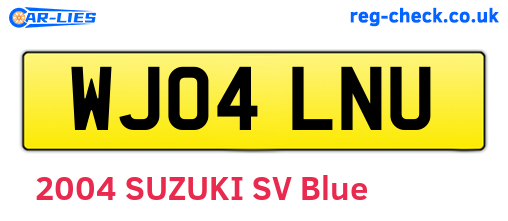 WJ04LNU are the vehicle registration plates.