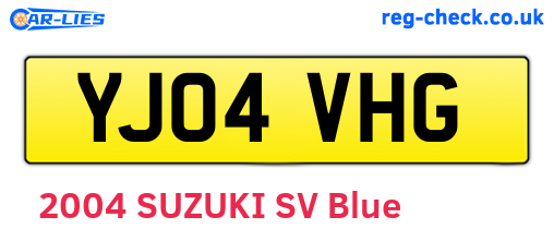 YJ04VHG are the vehicle registration plates.