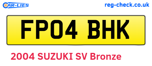 FP04BHK are the vehicle registration plates.