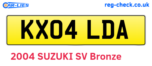 KX04LDA are the vehicle registration plates.
