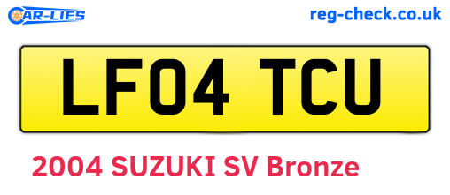 LF04TCU are the vehicle registration plates.