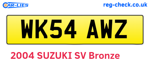 WK54AWZ are the vehicle registration plates.