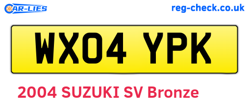 WX04YPK are the vehicle registration plates.
