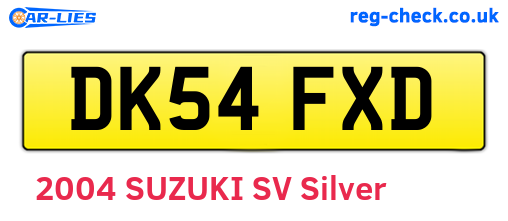 DK54FXD are the vehicle registration plates.