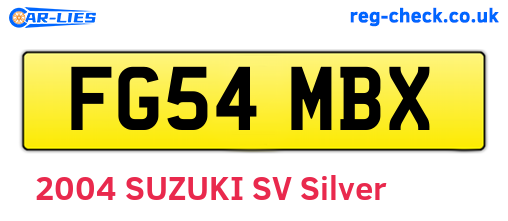 FG54MBX are the vehicle registration plates.