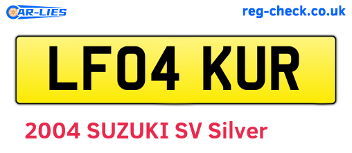 LF04KUR are the vehicle registration plates.