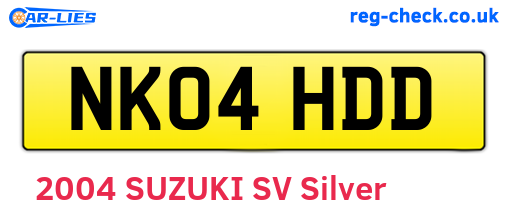 NK04HDD are the vehicle registration plates.