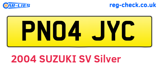 PN04JYC are the vehicle registration plates.