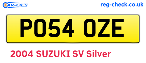 PO54OZE are the vehicle registration plates.