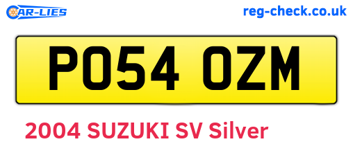 PO54OZM are the vehicle registration plates.