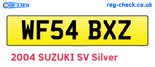 WF54BXZ are the vehicle registration plates.