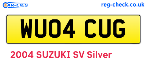WU04CUG are the vehicle registration plates.
