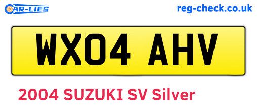 WX04AHV are the vehicle registration plates.