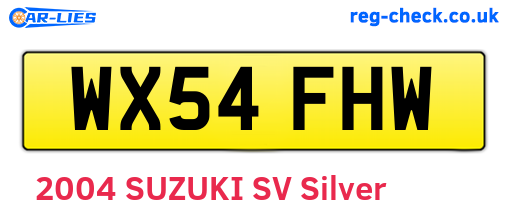 WX54FHW are the vehicle registration plates.