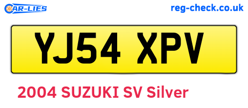 YJ54XPV are the vehicle registration plates.