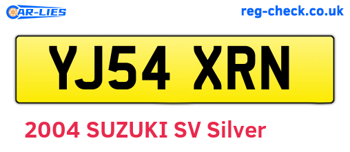 YJ54XRN are the vehicle registration plates.
