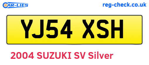 YJ54XSH are the vehicle registration plates.