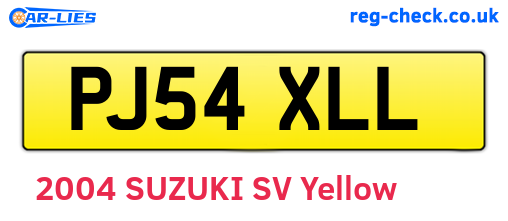 PJ54XLL are the vehicle registration plates.