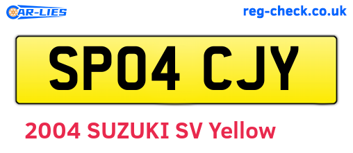 SP04CJY are the vehicle registration plates.