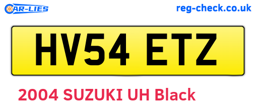 HV54ETZ are the vehicle registration plates.