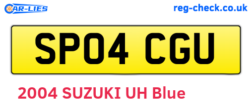 SP04CGU are the vehicle registration plates.