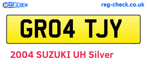 GR04TJY are the vehicle registration plates.