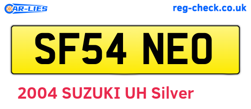 SF54NEO are the vehicle registration plates.