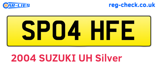 SP04HFE are the vehicle registration plates.