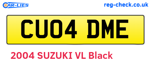 CU04DME are the vehicle registration plates.