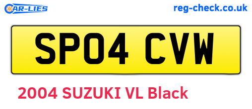 SP04CVW are the vehicle registration plates.
