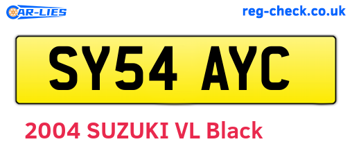 SY54AYC are the vehicle registration plates.