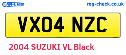VX04NZC are the vehicle registration plates.