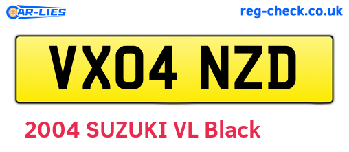VX04NZD are the vehicle registration plates.