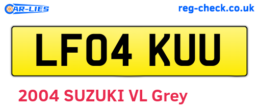 LF04KUU are the vehicle registration plates.