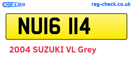 NUI6114 are the vehicle registration plates.