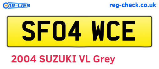 SF04WCE are the vehicle registration plates.