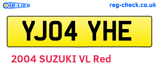 YJ04YHE are the vehicle registration plates.